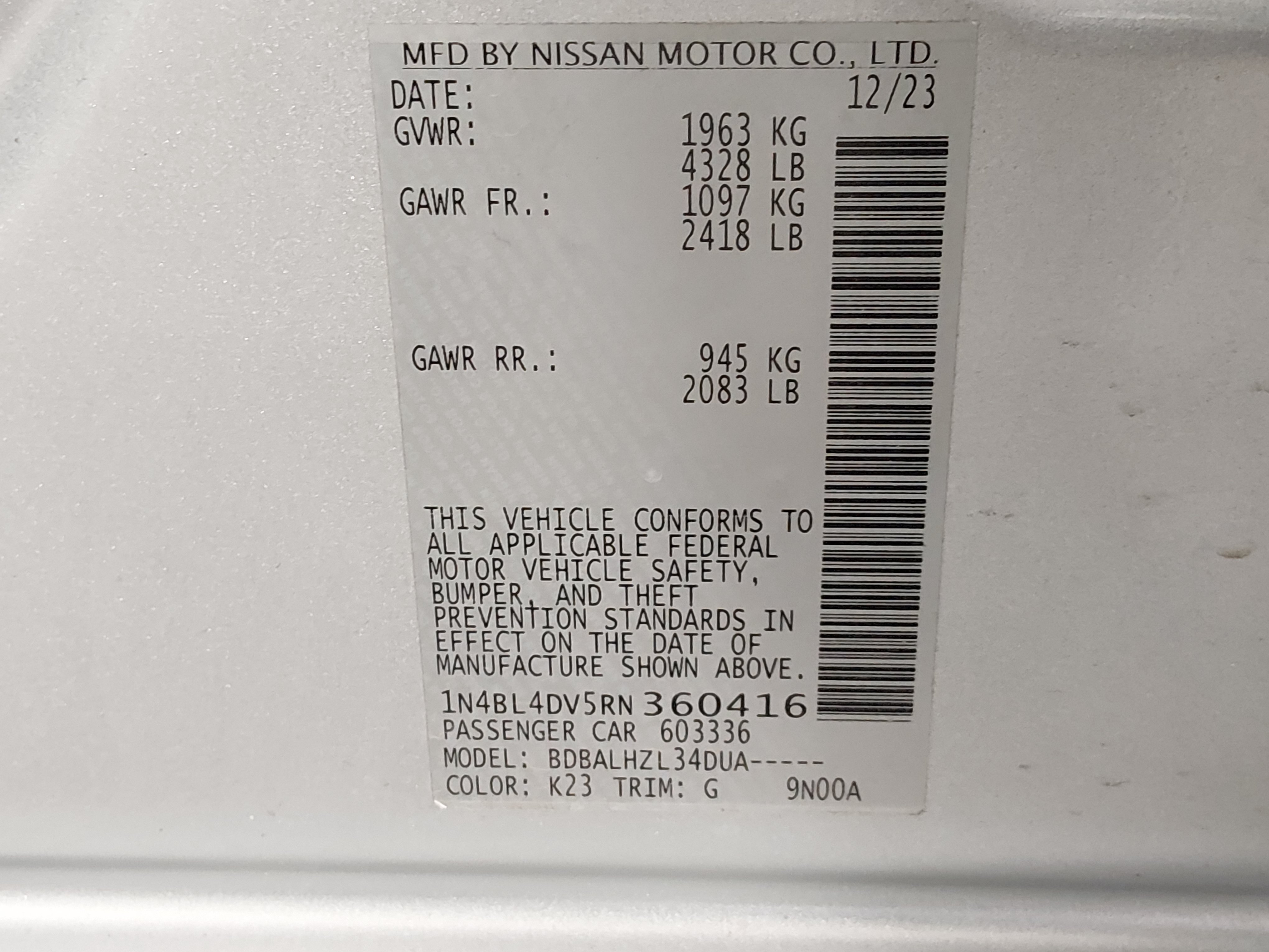 2024 Nissan Altima SV - Photo 19