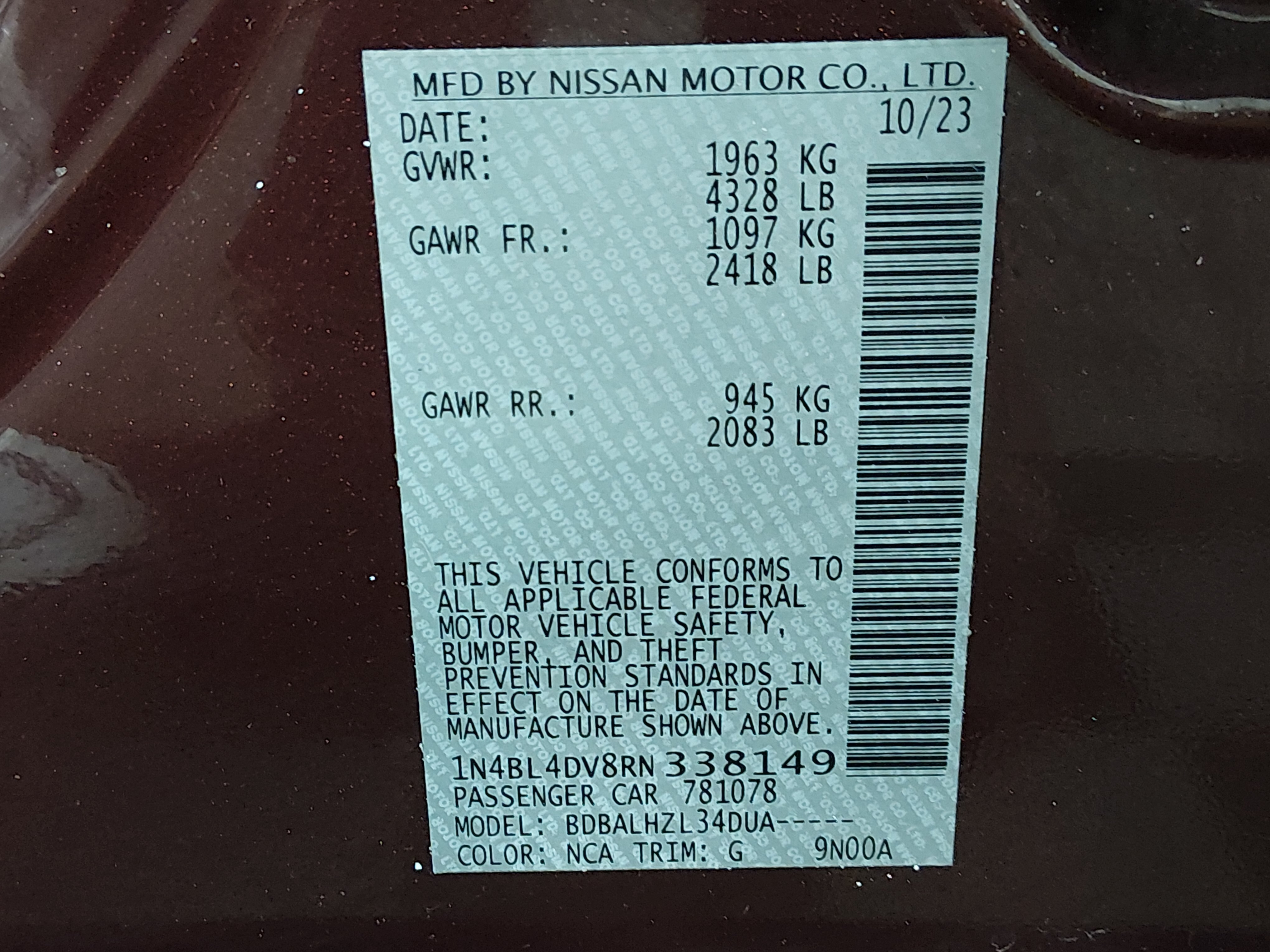 2024 Nissan Altima SV - Photo 19